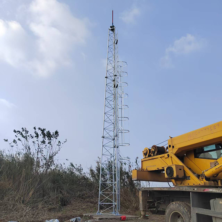 野外气象监测设备支架及避雷针安装